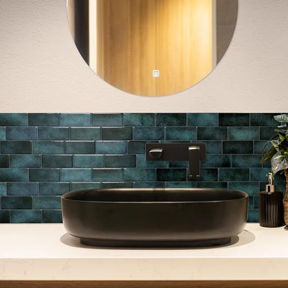 Smart Tiles Peel and Stick backsplash, Subway Teal Green, 11.55"x8.38" | Pack of 5 (2.8 sq ft), Glossy, Heat/Moisture Resistant, Low VOC, Kitchen/Bathroom, Renter Friendly, Made in Canada