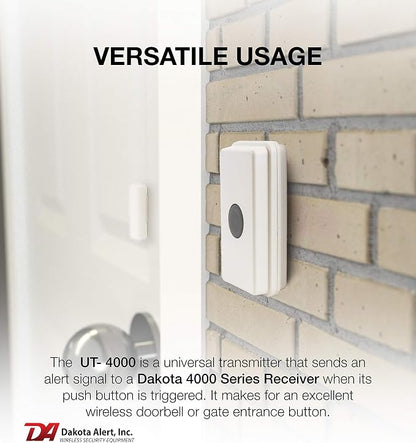 Dakota Alert UTRE-4K Plus 1-Mile Wireless Doorbell, Panic & Mailbox Alert
