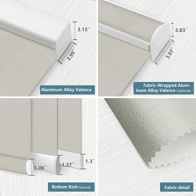 Bringnox Motorized Blinds with Remote,100% Blackout Smart Roller Blinds Compatible with Apple Homekit Google Home and Alexa Via HUB,and Customized (Crimp Platinum-22)