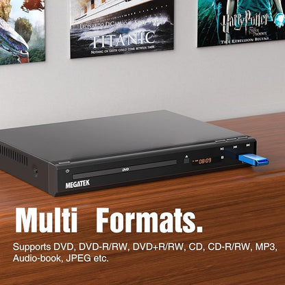 MEGATEK Region-Free DVD Player for TV with HDMI & 1080P Upscaling