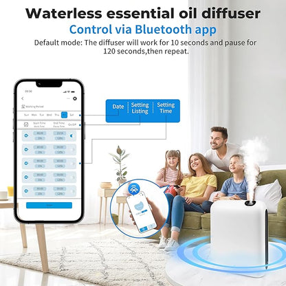 Bluetooth Waterless Essential Oil Diffuser for Home, 1500 Sq.Ft Hotel Collection Diffuser with Smart Cold Air Technology, Scent Air Machine for Large Room, Hotel, Spa, Office