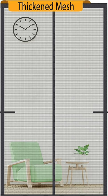 Upgraded Magnetic Screen Door Thicker 250g/㎡ Reinforced Mesh,36 Longer Magnets,Door Screen Magnetic Closure for Single Door,Retractable Mosquito Net for Door,Fit Doors to 38x82 Inch,Black