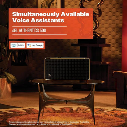 JBL Authentics 500 - Smart Home Speaker - Black | Superb sound and performance with Dolby Atmos Music, Inspired by retro design, Music streaming services via built-in Wi-Fi