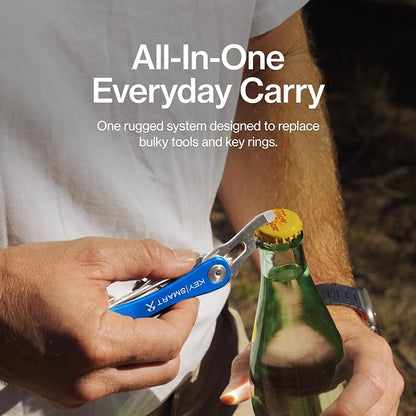 KeySmart Rugged Keychain Multitool Key Holder, Up to 14 Keys | Key Organizer for EDC. Expandable, Durable Build, Reduces Key Chain Bulk & Jingle, Pocket Clip & Bottle Opener Included