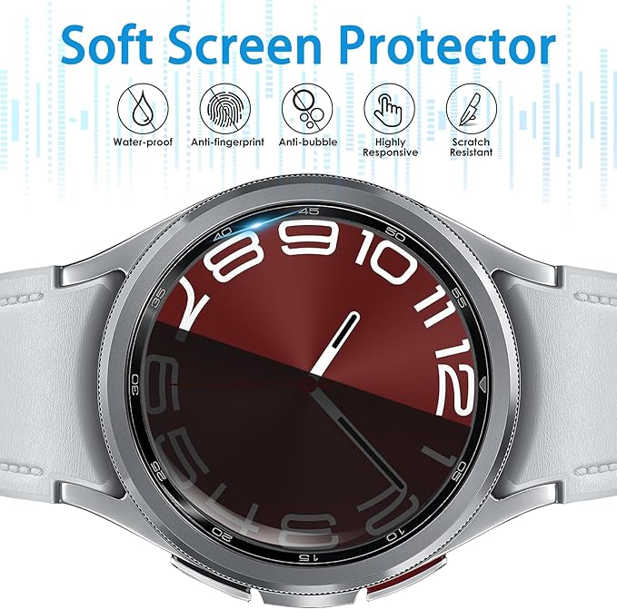 Suoman 4-Pack for Samsung Galaxy Watch 6 Classic 43mm Privacy Screen Protector, [Anti-peeping] 9H Hardness Ultra-thin Tempered Glass Screen Protector Film ﻿