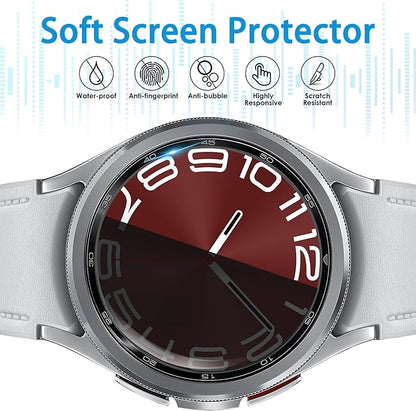 Suoman 4-Pack for Samsung Galaxy Watch 6 Classic 43mm Privacy Screen Protector, [Anti-peeping] 9H Hardness Ultra-thin Tempered Glass Screen Protector Film ﻿
