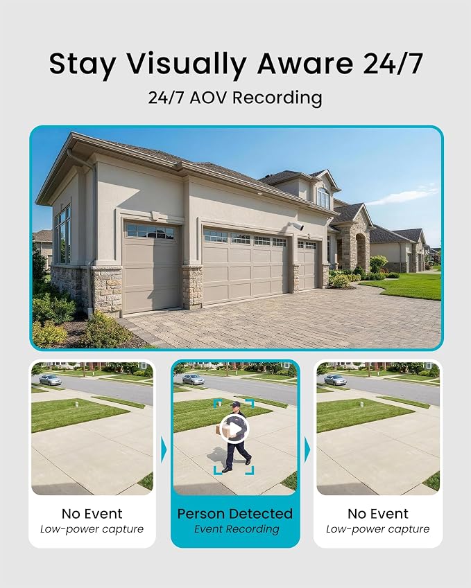youkey 4K Solar Security Camera Outdoor Wireless, 24/7 AOV Recording