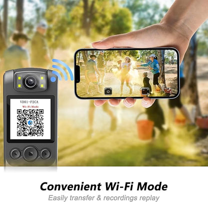 1080P Body Camera with Audio and Video Recording, 128GB Mini Wearable Cam with Magnetic Lanyard, Body Worn Camera for Travel, Cycling, Work Security, Police Law Enforcement