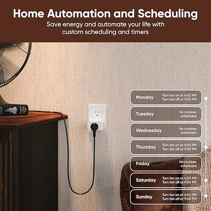 Wyze Plug, 2.4GHz WiFi Smart Plug, Works with Alexa, Google Assistant, IFTTT, No Hub Required, Two-Pack, White