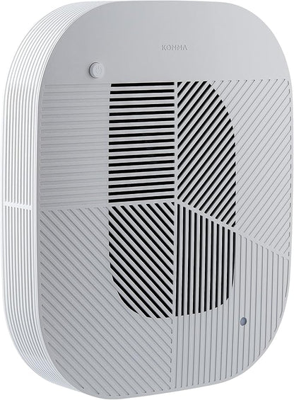 KOMMA Lov Air Purifier for Bedroom, 3.1 inch Slim Wall mount & Stylish Standing type, Hepa Filter Air Cleaner, Remove Fine Dust, Smoke. (KnitGray)