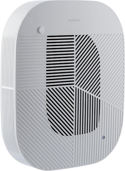 KOMMA Lov Air Purifier for Bedroom, 3.1 inch Slim Wall mount & Stylish Standing type, Hepa Filter Air Cleaner, Remove Fine Dust, Smoke. (KnitGray)