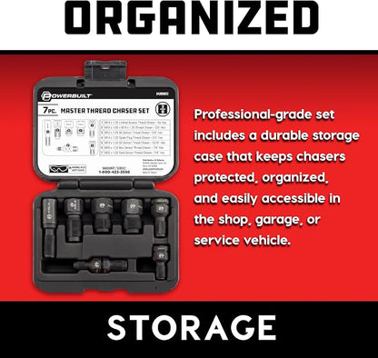 Powerbuilt 7pc Master Thread Repair Chaser Set (O2, Spark Plug & Fasteners)