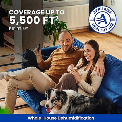 AprilAire E100 Pro 100-Pint Whole-House Dehumidifier, Energy Star Certified, Commercial-Grade Whole-Home Dehumidifier for Basement, Crawlspace, or Whole House up to 5,500 sq. ft.