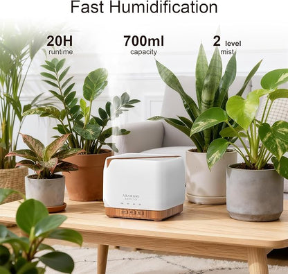 ASAKUKI Essential Oil Diffuser for Home, Smart WiFi 700 ml Humidifier, Connect with Alexa and Google Home, Phone App & Voice Control, Customized Schedule Timers and LED Light, Gift for Mom - Yellow