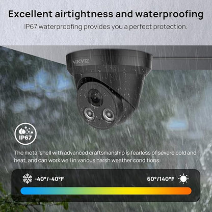 5MP PoE Camera,Smart Human/Vehicle Detection IP Camera,Built-in Mic,2.8mm Lens 105°Wide Angle Vision POE Security Camera,98ft IR Night Vision, 24/7 Recording,IP67 Waterproof, NDAA Compliant (Black)