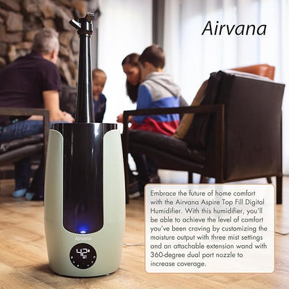 2.25 Gallon (8.5 Liter) Top Fill Digital Humidifier with LED Display Screen, Sleep Mode, and Coverage up to 757 Square Feet, AV200HUM Sage