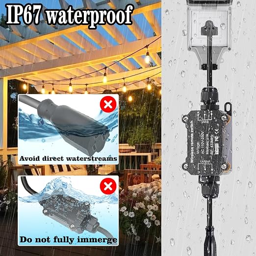 AC110V/120V/250V/20A Waterproof Remote Control Power Switch