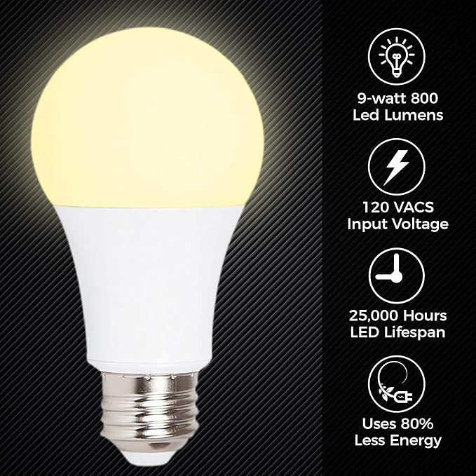 Ciata Lighting LED Smart Emergency Light Bulb with Rechargeable Battery Back-up - Intelligent Lighting, Lasts 3-4 Hours During Power Outage - Extra Hook for Camping, Outdoor (2 Pack)