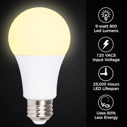 Ciata Lighting LED Smart Emergency Light Bulb with Rechargeable Battery Back-up - Intelligent Lighting, Lasts 3-4 Hours During Power Outage - Extra Hook for Camping, Outdoor (4 Pack)