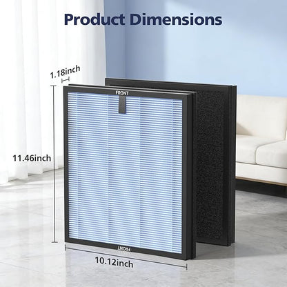 4-Pack HAP603 Replacement Filter Compatible With ECOSELF HAP603 & HAP603WF Air Purifier, 3-IN-1 Hepa Filter with Activated Carbon for Home Office, # RFHAP603, Blue