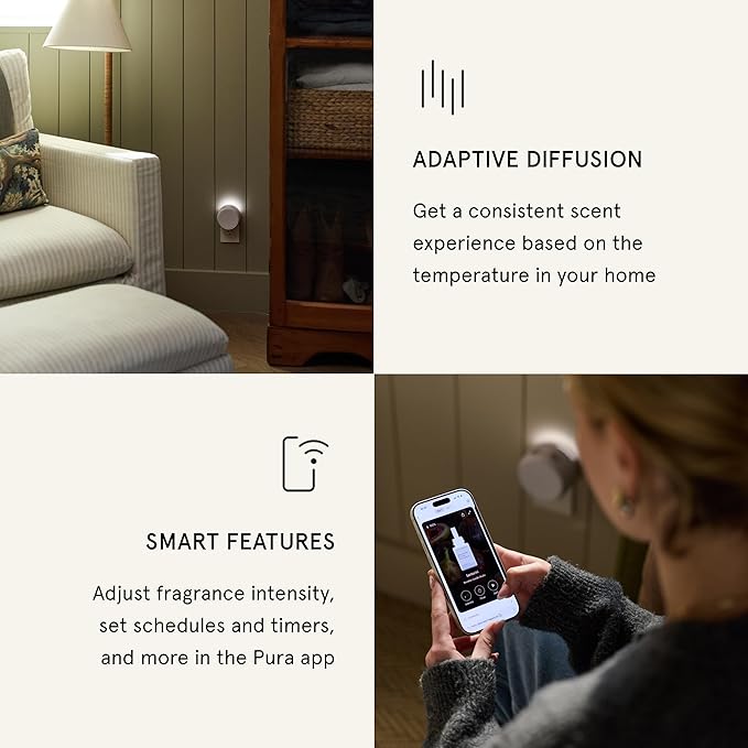 Pura 5 Smart Fragrance Diffuser - Adjustable Home Diffuser with LED Light & Automatic Vial Detection - Wi-Fi Device for Personalized Home Scenting Experience