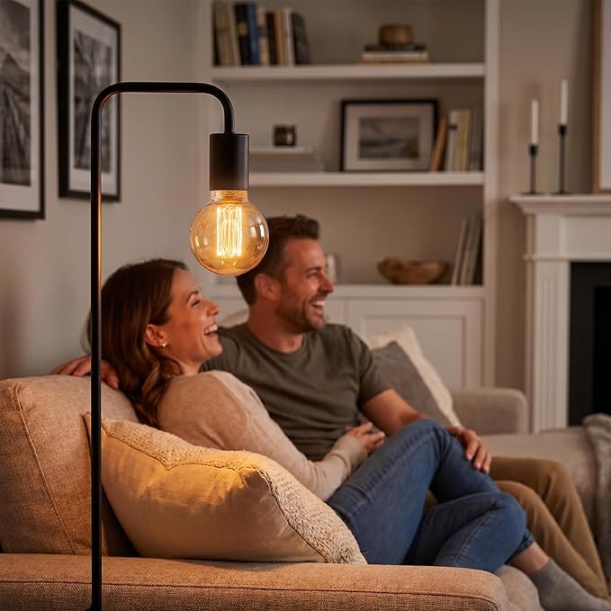 Globe Edison LED Light Bulb, Vintage Decorative Dimmable Bulb, Small Round Glass Cover, 3.5W Low Lumen Eye-Caring Soft Dim Lighting for Mood(Not Daylight White), E26 Medium Base, Amber RN G80