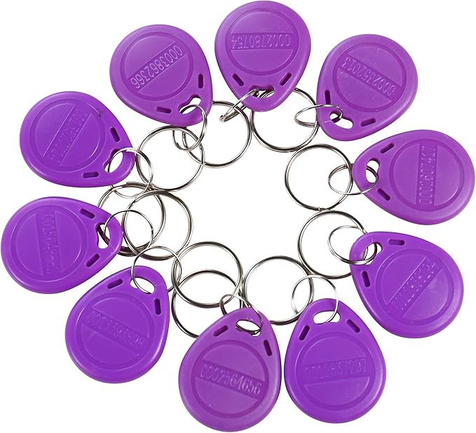 125khz RFID Smart EM ID Read Only Entry Access Keyfob Tag Token Keychain Card (100 Pack) (Purple)