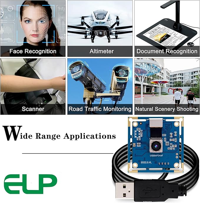 Webcamera_USB 8mp Autofocus USB Camera 4K Lightburn Camera for Laser Engraver Mini PC Camera for Computer Laptop AF USB Security Camera IMX179 Webcam Board for Raspberry Pi Jetson Nano
