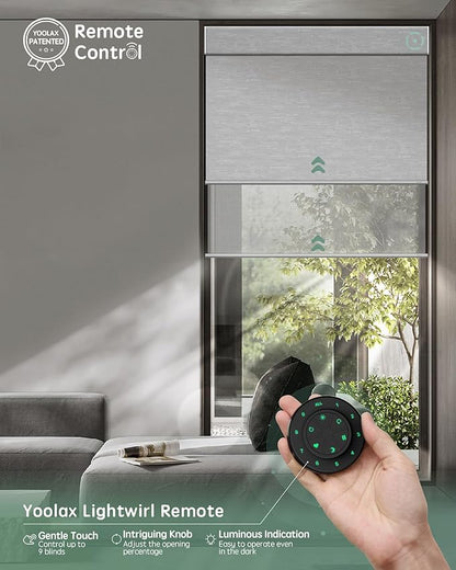 Yoolax Smart Dual Roller Shades, Motorized Blinds with Remote Smart Blinds Compatible with Alexa, Blackout & Sheer Automatic Dual Shades for Windows (White)