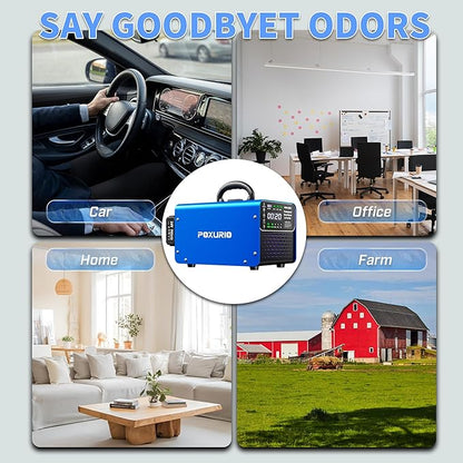 Cordless Ozone Generator - 1,000,000mg/h Professional Grade Covers 10000 Sq-Ft+, 2026 Upgraded Portable Deisgn with 2x 5000mAh Battery for 8-10 Hours Use, With Remote Control&LCD Screen