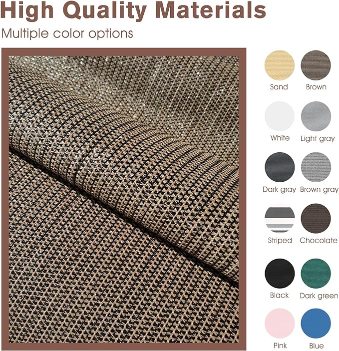 SUNNY GUARD 2.5'x5' Brown Balcony Privacy Screen Fence, Apartments Railing, Heavy Duty Wind Screen for Outdoor,Deck,Backyard,Patio Privacy（We Make Custom Sizes）