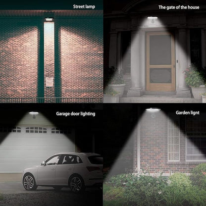 EE805W56 Solar Motion Sensor Security Wall Light – 56 LED Outdoor Solar Powered Light, 50W Equivalent, Dusk-to-Dawn Dim-to-Bright Mode, 180° Detection, IP65 Waterproof for Patio, Yard, Garden & Porch