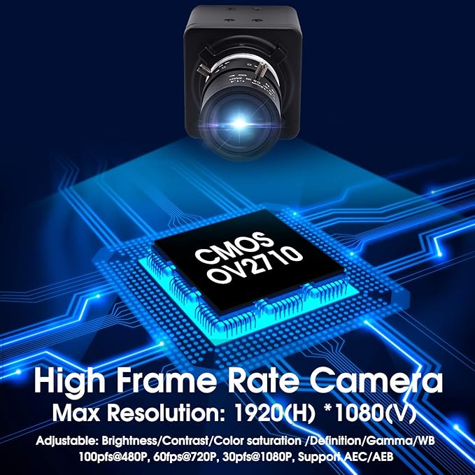 SVPRO USB Camera with Zoom 2.8-12mm Varifocal Lens Webcam CMOS OV2710 High Frame Rate 100fps USB with Camera Full HD 1080P Mini Camera UVC Compliant for Laptop/Desktop,Drive Free Web Camera