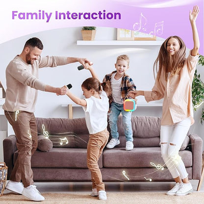 Mini Karaoke Machine for Kids Adults, 2026 TOP Birthday Gifts for Girls 3,4,5,6,7,8+Year Old Toddler Toys,Portable Bluetooth Speaker with 2 Wireless Karaoke Microphones Player Gifts(Rose Gold)