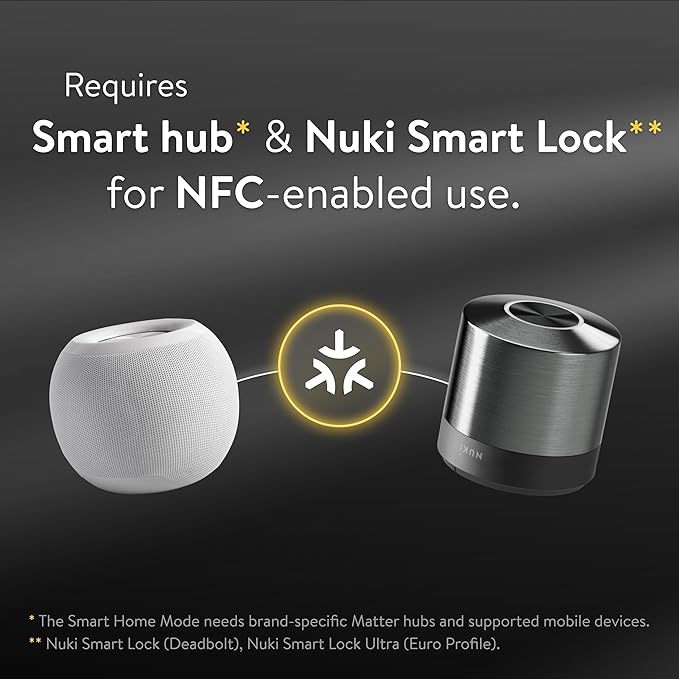 Nuki Keypad 2 NFC (2026) - Unlock Your Door with Apple Home Key, NFC, Fingerprint or 6-Digit Code, Smart Home Accessory for Nuki Smart Lock, Matter-Enabled Bluetooth Keypad for Keyless Entry