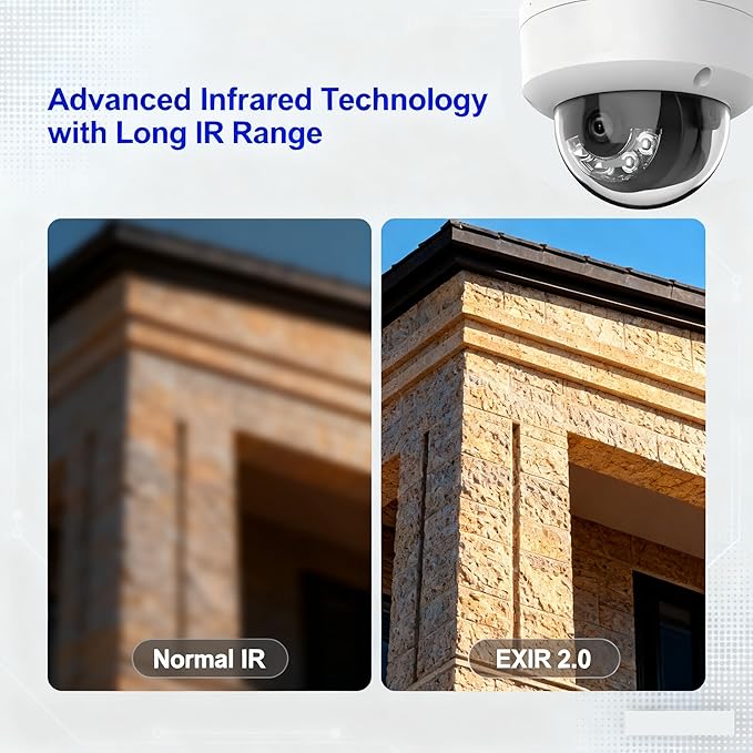 DS-2CD1183G2-LIUF 4K 8MP Smart Hybrid Light PoE IP Dome Camera Outdoor, 2.8mm Wide Viewing Angle, H.265+ Compression, IP67 IK08, Human/Vehicle Detection, Built-in microphone, Work with iVMS-4200