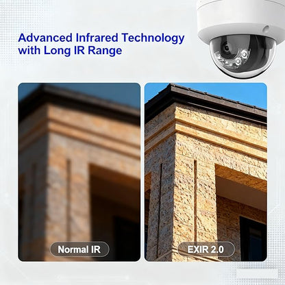 DS-2CD1183G2-LIUF 4K 8MP Smart Hybrid Light PoE IP Dome Camera Outdoor, 2.8mm Wide Viewing Angle, H.265+ Compression, IP67 IK08, Human/Vehicle Detection, Built-in microphone, Work with iVMS-4200