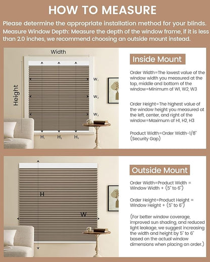 Kincmo Motorized Cellular Shades, Custom Motorized Blinds with Remote, Cordless Smart Electric Honeycomb Blinds Work with Apple HomeKit, Alexa, Google (100%-Blackout-Single-Cell Coffee)