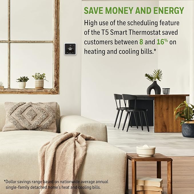 Honeywell Home RTH8800WF2022,T5 WiFi Smart Thermostat,7 Day-Programmable Touchscreen,Alexa Ready,Geofencing Technology,Energy Star,C-Wire Required,(Pack of 2)