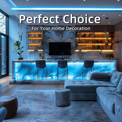 ICE Blue LED Strip Lights 320 LEDs High Brightness Indoor Use Short LED Strip Light Narrow USB Thin Flexible 5V COB Rope Light for DIY Display Cabinet Back Light TV Lights (3.28FT/1M)