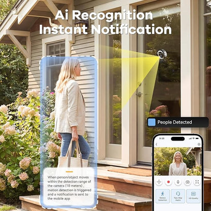 Rxuze 2.5K 4MP Indoor Window Camera, Wireless Cameras for Home Security