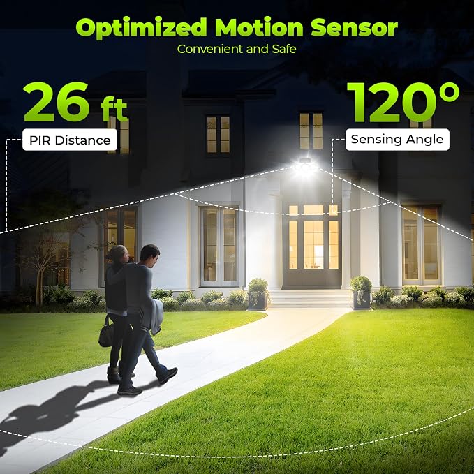 Solar Motion Sensor Outdoor Lights with 3 Modes