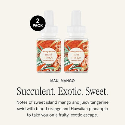 Pura & Tommy Bahama Home Scent Refill - Smart Home Air Diffuser - Premium Fragrance in Every Refill - Household Essential - Diffuser Fragrance - 2 Pack, Maui Mango