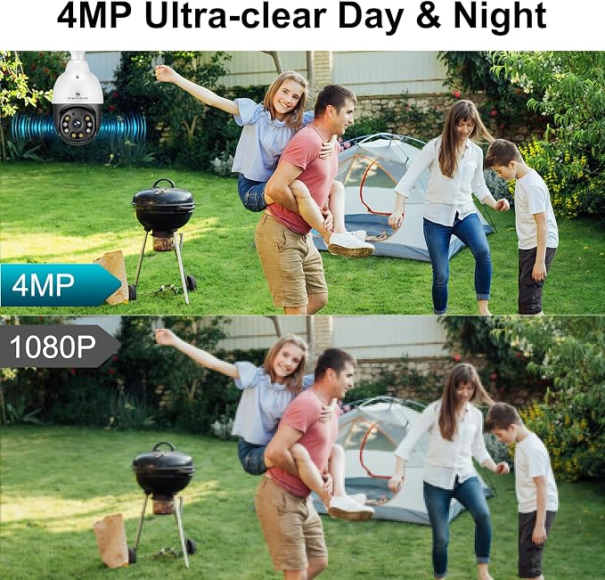 SYMYNELEC Light Bulb Security Camera Outdoor Waterproof, 2.4GHz WiFi