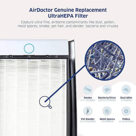 AIRDOCTOR AD3000 / AD3500 Genuine Replacement UltraHEPA Filter for Air Doctor 4- in-1 Home Purifier | MADE BY AIRDOCTOR (AD3500 UltraHEPA Filter)