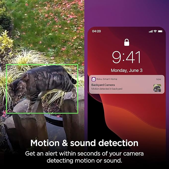 Roku CW2000R Smart Home Outdoor Wired Camera SE Security Camera w/Motion & Sound Detection (Renewed)