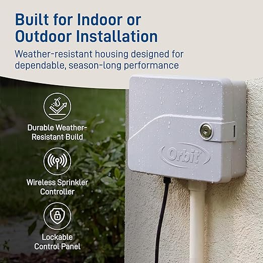 Orbit B-hyve Smart Indoor/Outdoor Sprinkler Controller - 12-Zone - App Controlled Smart Controller with Custom Irrigation Schedules - Weatherproof Multi-Zone Sprinkler System - 57950