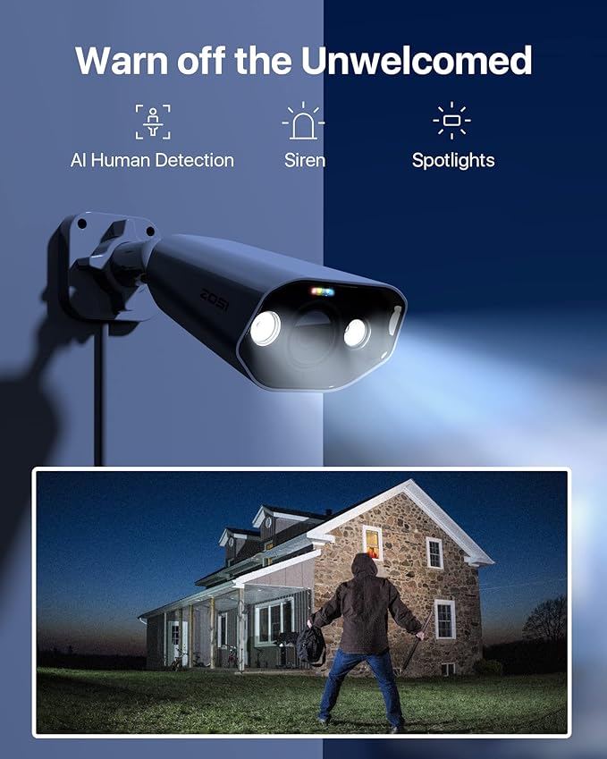 ZOSI ZG182 4K PoE Add-on Camera with 2-Way Talk,Weatherproof IP Camera for Outdoor Indoor Power Over Ethernet Surveillance System,Only Work PoE NVR