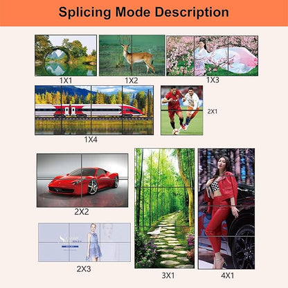 4K Seamless Splicing TV Wall Processor - HDMI Video Wall Controller, 1080P HDMI Image Processor with RS232, Support 180Rotate, 1x2 to 3x2 Modes