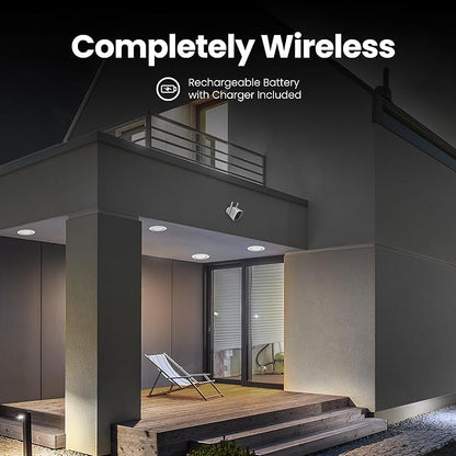 Feit Electric Outdoor Wireless Security Camera, 1080p HD, Motion Detection Alerts, Night Vision up to 30ft, Battery Powered, SD Card Storage, 2.4GHz WiFi, Mount with Magnetic Bracket